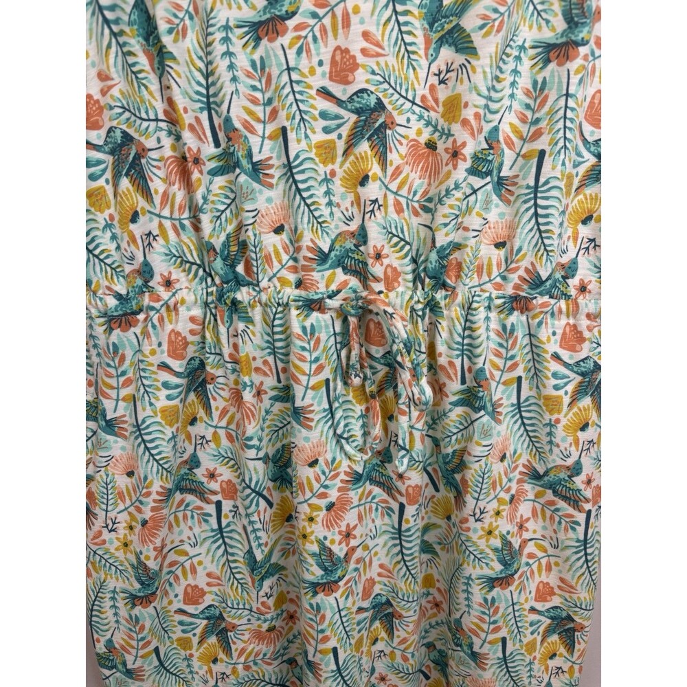 DULUTH TRADING To N Flow Hummingbird Midi Tank Dress Large Cottagecore Pockets - Picture 6 of 13
